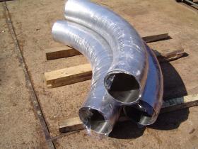 Codos en tubo inox de 204x2 a r. 750 mm